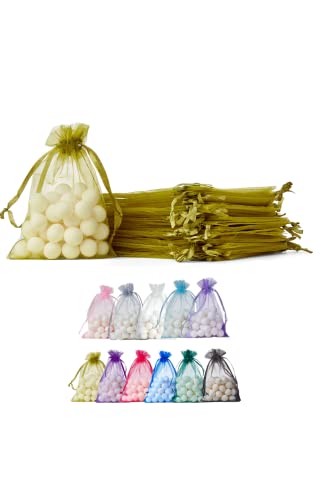 Soul Projekt [50 unidades] Bolsas de regalo de organza, para regalos, joyas, cumpleaños, bolsas de fiesta. Bolsas de organza para todas las ocasiones. Verde Musgo Organza Bags Moss Green 10x15 x50