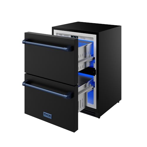 Image of 24 Inch Undercounter Built-In /Freestanding Drawer Freezer - Black /Blue | Gordon Ramsay Series