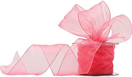 Truly Madly Deeply Purple 60mm Wide x 2 Metres Long Wired Organza Ribbon. Great for Birthday Decoration, Gift wrap, Christmas Ribbon, Wreath Making Supplies, DIY Crafting