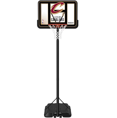 Image of Lifetime NBA Cleveland Cavaliers Portable Basketball Hoop, Adjustable Height 7.5-10 Ft, 44 Inch Shatterproof Fusion Backboard, Base with Wheels
