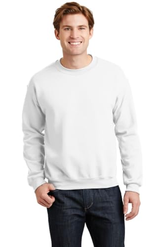 Sweat-shirt en polaire Gildan avec tissu lourd 227 g coupe standard blanc