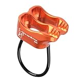 TRIWONDER ATC Belay Device V-grooved Micro Rescue Guide Belay Device for Rock Climbing Gear Rappelling Equipment (Orange)