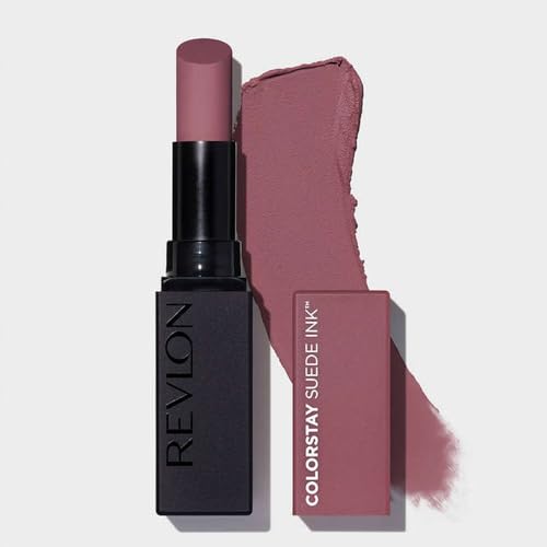 Image of REVLON ColorStay Suede INK Lipstick, Waterproof, Longwear, Transfer proof, Antioxidant-rich Vitamin E, With Vegan Formula made without parabens, Power Trip - 012