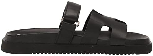 Steve Madden Women's Mayven Slide Sandal, Black Leather, 9 | Image 5