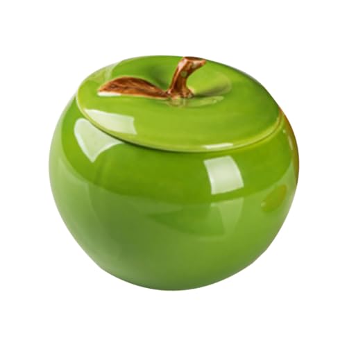 TOYMYTOY 密封可能な果実モチーフセラミック装飾収納容器 グリーン デスクトップ用 軽量で携帯便利な多機能保存ボックス インテリアと実用