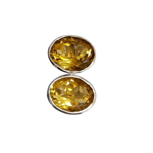 Boucles d'oreilles citrine naturelle argent 925 anti-ternissement pour femme