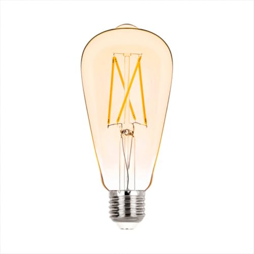 Lâmpada filamento Led Retro St64 4W âmbar bivolt - Embu Led