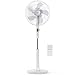 Pro Breeze Ventilatore a Piantana DC 40 cm a Doppie Lame. Potente e a Basso Consumo, Telecomando e display a LED. 26 velocità, 3 modalità operative, oscillazione a 90°
