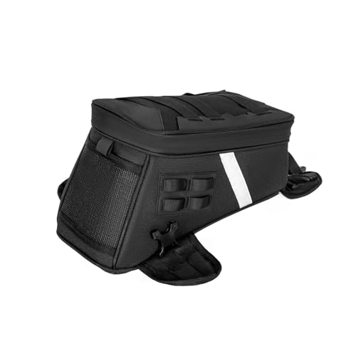 Sac de réservoir moto haut de gamme noir avec zips étanches et porte-carte