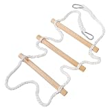 TOGEVAL Escalera de Cuerda Multiusos para Camas y Escalera de Madera Resistente y Ligera para Trepar Interiores y Exteriores