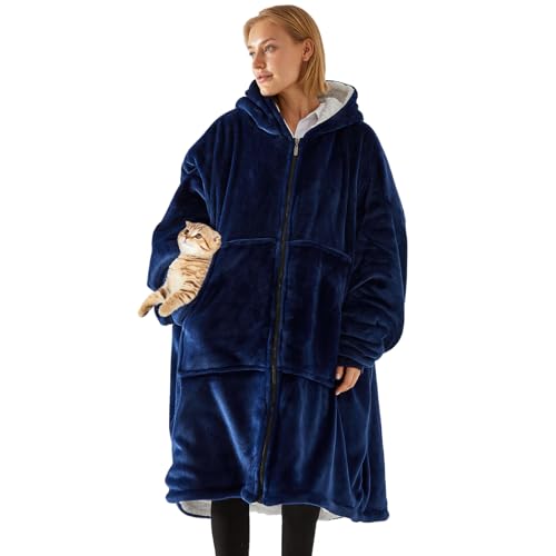 SHUOJIA Felpa con Cappuccio Oversize Coperta, Pullover in Pile Gigante