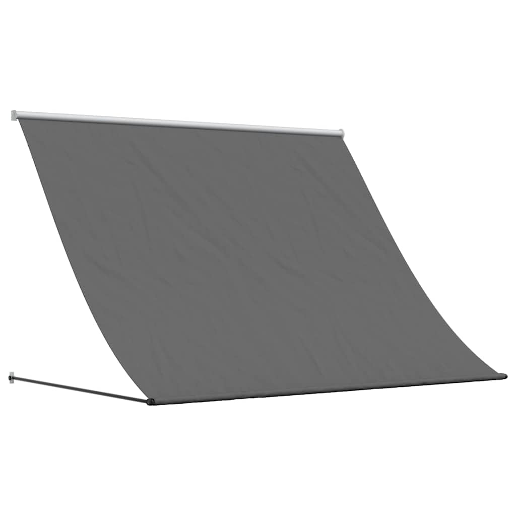 Markise einziehbar Anthrazit 250x150 cm - Manuelle Seilzug Außenmarkise aus Polyester-Stoff und robustem Stahl-Rahmen - Wandmarkise Sichtschutz für Terrasse Balkon Garten Veranda