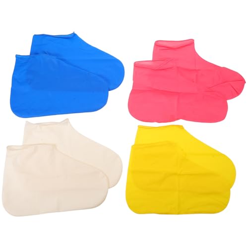 jojofuny 4 Pares de Fundas Impermeables para Zapatos de Látex Plegables y Antideslizantes, Reutilizables, Ideales para Camping y Senderismo, Talla M para Hombres y Mujeres