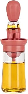 PITCH + PULSE Oil Dispenser Bottle with Brush, Oil Storage and Dispenser Container with Silicone Basting Brush for Kitchen Barbecue Grilling Baking and Cooking, Dropper Measuring Cooking Oil Bottle