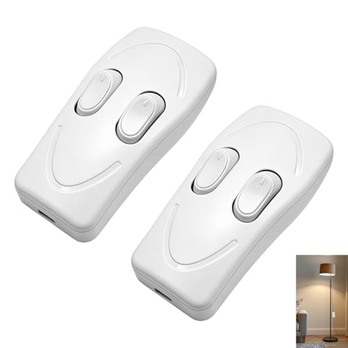 2 Pièces Interrupteur Double Commande pour Lampe et Lampadaire, Commande Bidirectionnelle Lampe, Bouton-Poussoir Bidirectionnel pour Commande de Deux Circuits...