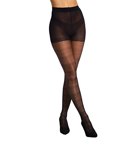 Image of Berkshire Women's Berkshire Sheer Plaid Non-control Top Pantyhose With Reinforced Toe