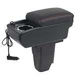 Doppelter Stauraum: Diese Armlehnenbox ist mit doppeltem Stauraum ausgestattet. Der geräumige Stauraum ermöglicht es Ihnen, Ihre Gegenstände einfach zu verstauen und Ihr Auto aufgeräumt zu halten. Separate Getränkehalter und Handyfach machen es bequemer für Sie zu verwenden