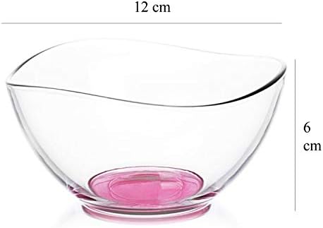 LAV Vira 6-Piece Glass Dish Set with Coloured Bases, Dishes, Glass Dish, Dessert Bowl, Coloured Glass Bowl, Starter Glass Glasses 310ml