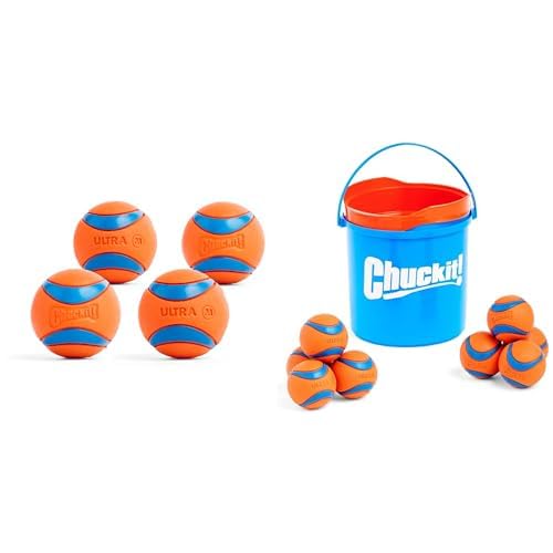 Chuckit Ultra Ball Dog Toy Bundle - Medium 2 5-inch Bouncy Fetch Balls for Dogs 20-60 lbs -
