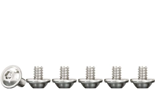 Drenky Tornillo de Cabeza Alomada con Brida Y Hexágono Interior, M3x6mm Tornillo a Máquina Acero Inoxidable A2 V2A Tornillos Roscados Totalmente pour Les Connexions Mécaniques, 50 Piezas