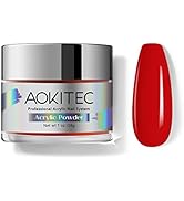 Aokitec Red Acrylic Powder for Nails, Professional Acrylic Nail Powder,Lasting Acrylic Powder for...