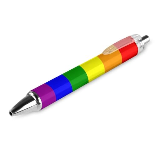 Bolígrafo retráctil con bandera del arco iris, tinta negra para oficina y escuela, 4x