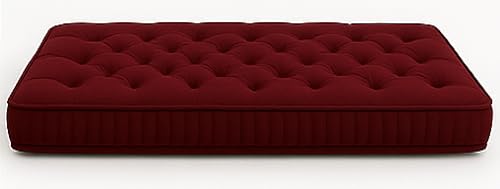 Image of ATOOTFUSION Cotton Floor Mattress, 4 inch Thick Tufted Cushion, 72 x 30 inch, Foldable, Rollable Light Weight Cotton Mattress (Maroon)