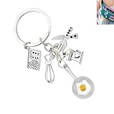Llavero Con Diseño De Hornear,llavero para regalo de chef de postre,Regalo Para Pasteleros,llaverones Mini utensilios de cocina,Regalos para familia y amigos,Regalos de cocina