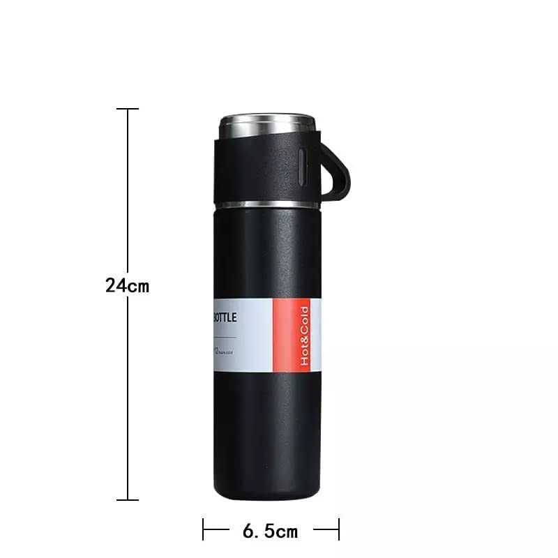 KARDIFF Double Wall Stainless Steel Thermo Vacuum Insulated Bottle Water Flask Gift Set with Two Cups Hot & Cold | Corporate Gift Items 500 ml... - Image 4