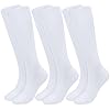 KOOOGEAR 3 Pairs Kids Football Socks Black White Long Sports Sock Youth Comfortable Cushioned Trainer Socks for Running Hockey Football Rugby (UK, Age, 5 Years, 8 Years, Regular, 3 Pairs White)