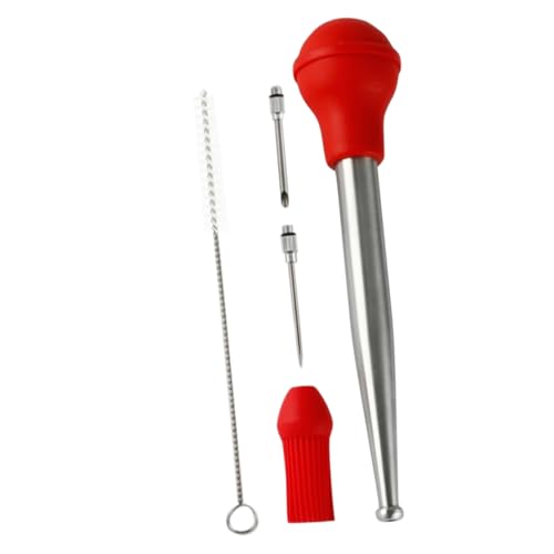 CONGARTENO Siringa per Tacchino in Acciaio 304 e Silicone Pompa per Condimento Tubo Gocciolante Accessorio da Barbecue per Marinatura e Cottura