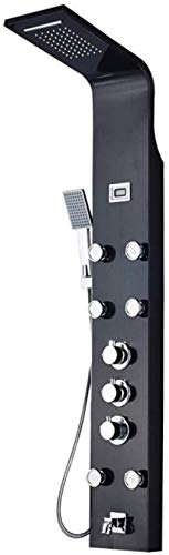 Columna de ducha termostática para baño con pantalla digital y función de cascada y lluvia miniatura 1