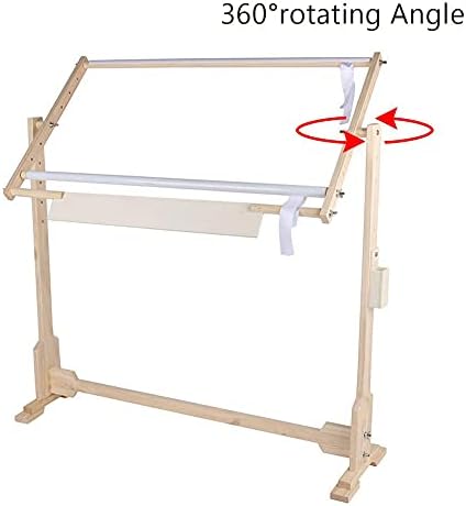 Ejoyous 14 CT Cross Stitch Wooden Embroidery Frame, 360° Rotatable 5 Levels of Flexible Height Adjustment, for Needlework Sewing Handmade Tools DIY Craft, Adjustable Cross Stitch Frame Stand