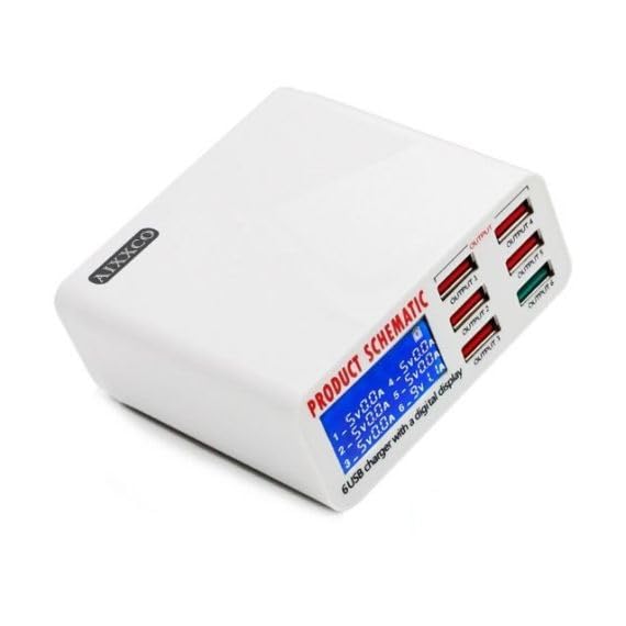 Stazione di Ricarica USB Multi-Porta da Tavolo 5V 8A con Quick Charge 3.0 - Bianco