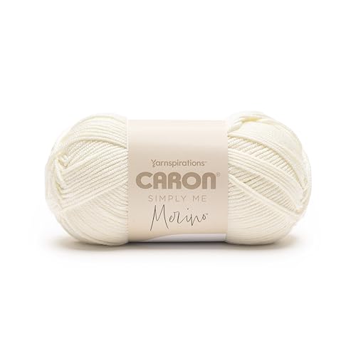 Image of Caron Simply Me Merino Soft Yarn for Crocheting, Heirloom White, 3-Pack