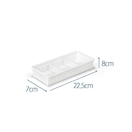 Organizador Gavetas c/Divisórias Pequeno, 27cm, Branco, Arthi