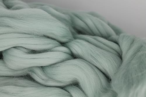 Deutsche Merinowolle Filzwolle pastell 25g (blass mint grün) – Bild 3