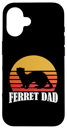 Mens Boys Cute Retro Vintage Sunset Lover of Ferret Dad �X�}�z�P�[�X iPhone 16 �p