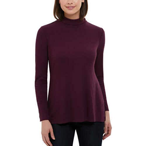 Jones New York Womens Turtleneck Top, Purple, Medium