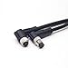 M8 Male to Female Waterproof 8 Pin Connector, Molded Cable 26AWG 1M Right Angle Solder Type A Coding Industrial Sensor Connector 8mm Connector IP67 Industrial Adapter for Aviation