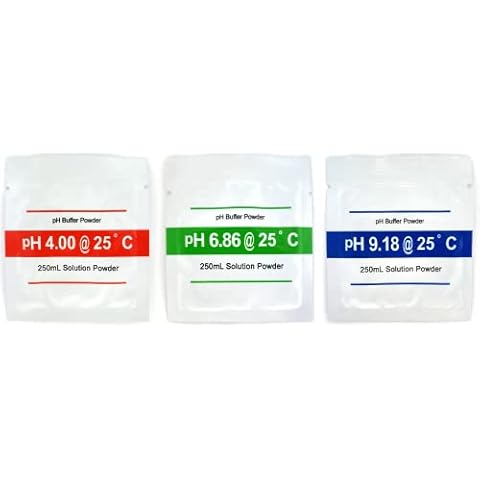 pH Buffer Solution Powder for pH Meter Calibration | 30 Packs, 10 Packets Each of pH 4.00, 6.86, 9.18 Cover