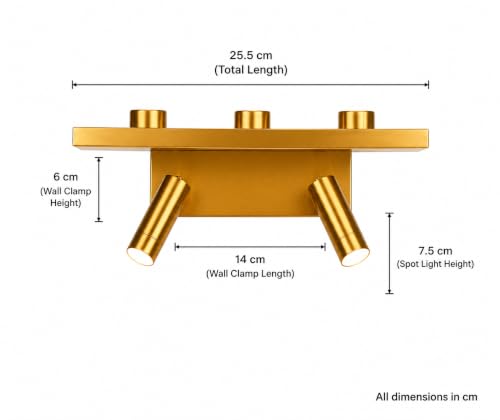 Image of FILLISKA LED Mirror /Picture /Vanity Light with Adjustable Colour and Luxurious Gold Finish (3+2 LED Luxurious Gold -985B)