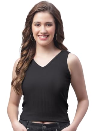 Women's Sleeveless Rib Knitted Cotton Crop Top, Square Neck, Racer Back, Stretch Fabric, Assorted, Casual Athleisure-picture-24