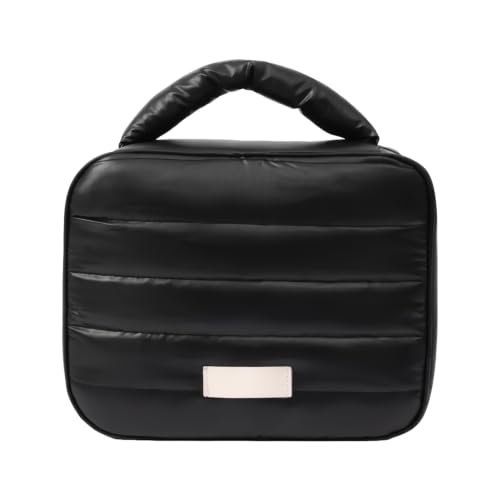 Image of WEMOL Travel Fashion Cosmetic Organizer Storage Bag, Soft Padded - Black | Super Soft, For Brushes, Toiletries, Cosmetics Items, For Women