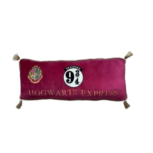 Image of LYO Harry Potter Rectangular Cushion with Embroidered Platform Logo 9 3/4 - Very Soft Material, Comfortable and Comfortable to Pull - Decoration Dimensions: 60cm x 20cm