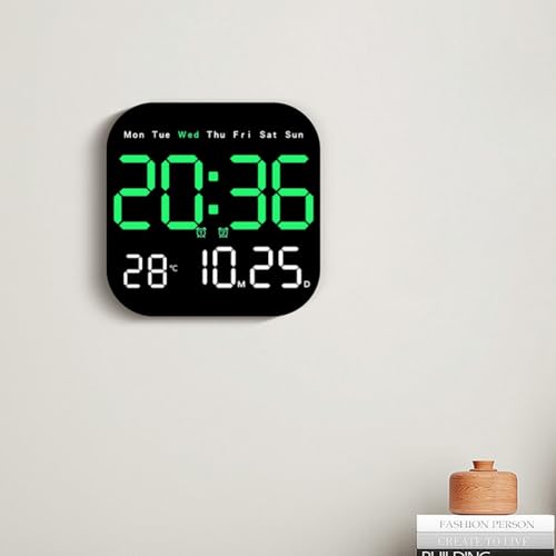 Horloges murales numériques LED multifonctions avec télécommande B