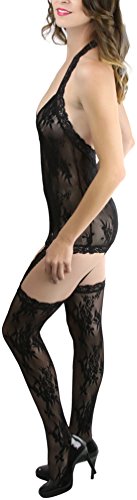 Image of ToBeInStyle Women's Bodystocking Bustier Garter Lingerie Suspender Thigh High Stockings