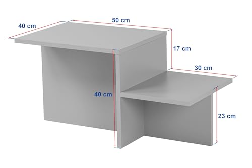 Moderner rustikaler Couchtisch, Travertin, 80 x 40 x 40 | aus 100% melaminbeschichteter Spanplatte, Stärke: 18 mm | perfekt für modernes Homeoffice & Arbeitszimmer, Elegantes & funktionales Design