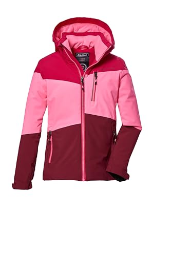 killtec Mädchen Funktionsjacke mit Kapuze und Schneefang/Outdoorjacke ist wasserdicht KOW 170 GRLS JCKT, pink, 128, 40927-000