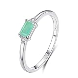 Anillos Plata de Ley 925 Turmalina Verde Dedo de para Mujer Accesorios de joyería-6, Color Plata B